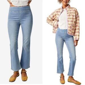 We The Free In My Feelings Cropped Slim Flare Jeans Stretch Blue Size Sm…